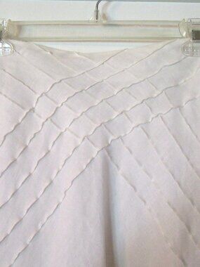 Pure White 100% Linen French Label Ecologie Fashion Long Skirt